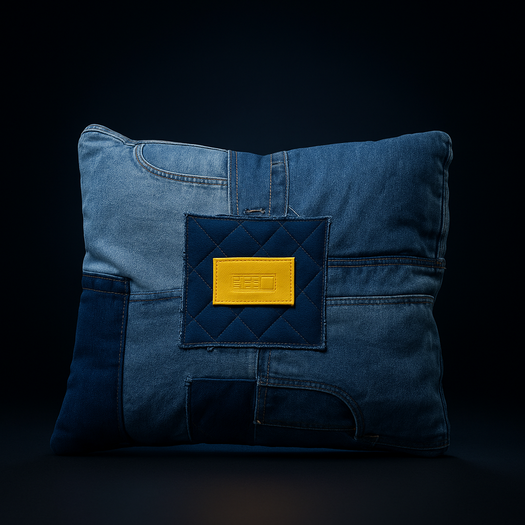 REWORKED DENIM PILLOW