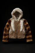 TWO-TONE MINK HOODIE