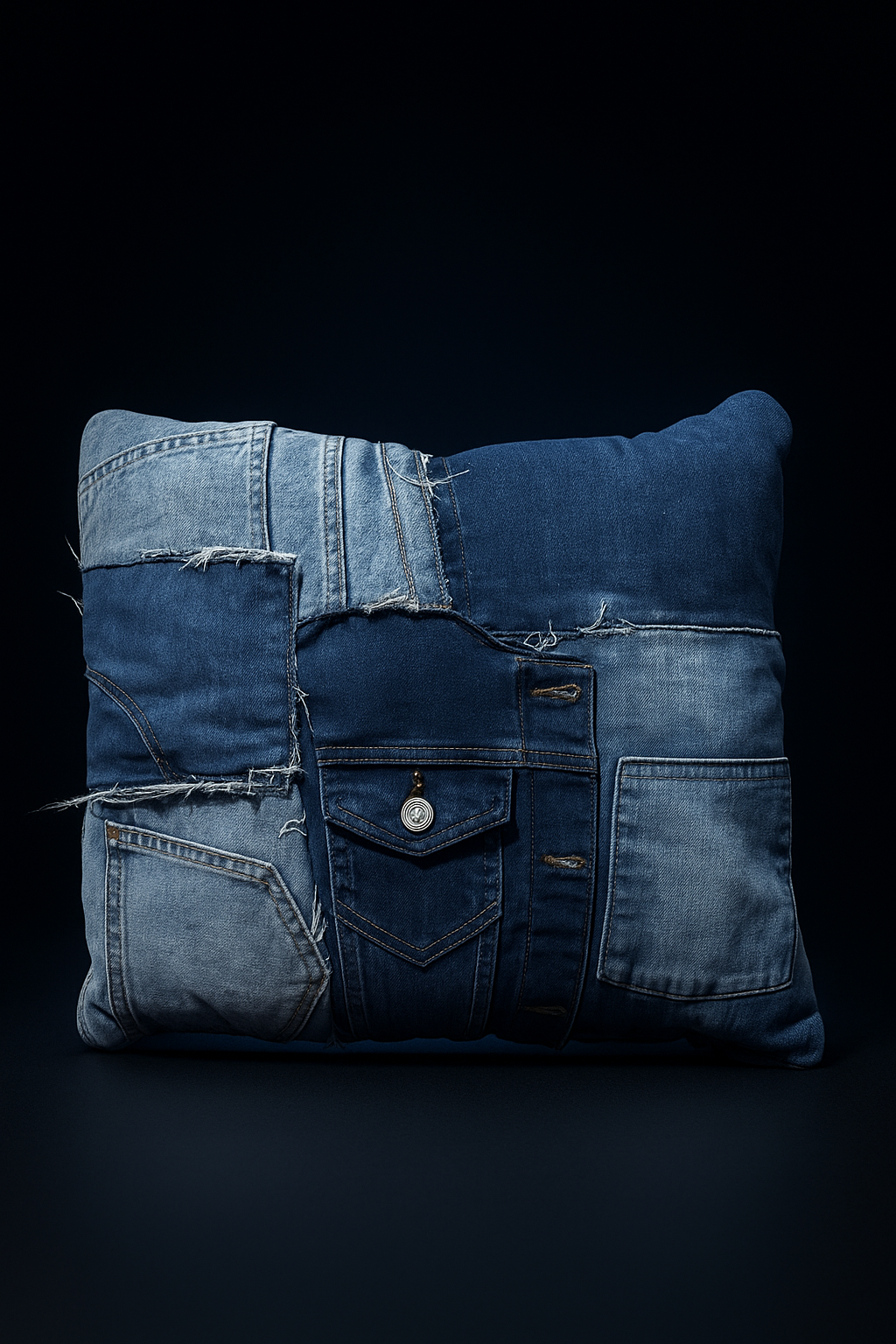 REWORKED DENIM PILLOW